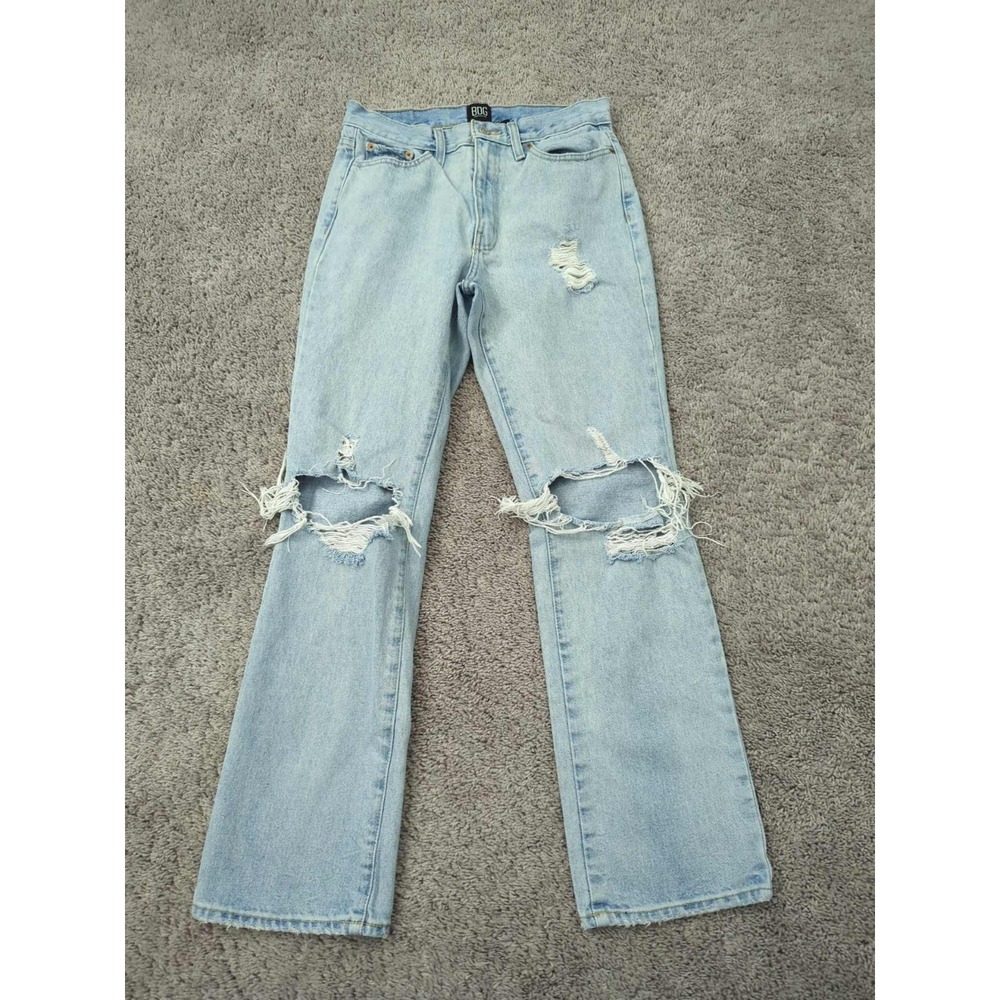 BDG Urban Outfitters Jeans Womens 27 Blue Mid Rise Light Wash Distressed Bootcut